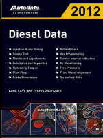 Регулировочные данные по дизельным моделям автомобилей 2002-2012 годов выпуска.