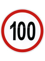 Автомобильная наклейка "Ограничение скорости 100"