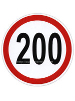 Автомобильная наклейка "Ограничение скорости 200"
