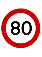 Автомобильная наклейка "Ограничение скорости 80"