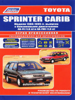 Toyota Sprinter Carib (Тойота Спринтер Кариб). Руководство по ремонту, инструкция по эксплуатации. Модели с 1988 по 1995 год выпуска, оборудованные бензиновыми двигателями