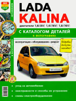 Лада Калина ВАЗ 1117 / 1118 / 1119 (Lada Kalina VAZ 1117 / 1118 / 1119). Руководство по ремонту в цветных фотографиях, инструкция по эксплуатации, каталог деталей. Модели с 2004 года выпуска, оборудованные бензиновыми двигателями