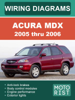 Acura MDX (Акура МДХ). Цветные электросхемы. Модели c 2005 по 2006 год, оборудованные бензиновыми двигателями