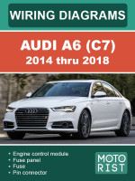 Audi A6 (Ауди А6). Цветные электросхемы. Модели c 2014 по 2018 год, оборудованные бензиновыми двигателями