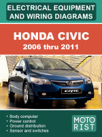 Honda Civic (Хонда Цивик). Электрооборудование и цветные электросхемы. Модели c 2006 по 2011 год, оборудованные бензиновыми двигателями