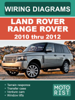 Land Rover Range Rover (Ленд Ровер Рендж Ровер). Цветные электросхемы. Модели c 2010 по 2012 год, оборудованные бензиновыми двигателями