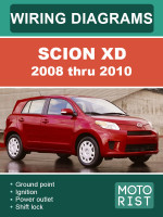 Scion XD (Сайон Икс-Ди). Электрооборудование и цветные электросхемы. Модели с 2008 по 2010 год, оборудованные бензиновыми двигателями