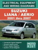 Suzuki Liana / Aerio (Cузуки Лиана / Аэрио). Цветные электросхемы и электрооборудование. Модели с 2001 по 2007 год, оборудованные дизельными и бензиновыми двигателями