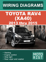 Toyota RAV4 (Тойота Рав4). Электросхемы. Модели с 2013 по 2015 год год выпуска, оборудованные бензиновыми двигателями 