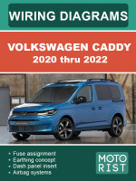 Volkswagen Caddy (Фольксваген Кадди). Цветные электросхемы. Модели с 2020 по 2022 год, оборудованные дизельными и бензиновыми двигателями
