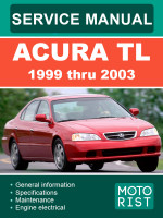 Acura TL (Акура ТЛ). Руководство по ремонту, инструкция по эксплуатации. Модели с 1999 по 2003 год, оборудованные бензиновыми двигателями