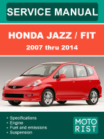 Honda Jazz / Fit (Хонда Джаз / Фит). Руководство по ремонту, инструкция по эксплуатации. Модели с 2007 по 2014 год, оборудованные бензиновыми двигателями