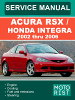 Honda Integra / Acura RSX (Хонда Интегра / Акура РСикс). Руководство по ремонту, инструкция по эксплуатации. Модели с 2002 по 2006 год выпуска, оборудованные бензиновыми двигателями