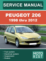 Peugeot 206 (Пежо 206). Руководство по ремонту, инструкция по эксплуатации. Модели с 1998 по 2012 год, оборудованные бензиновыми двигателями