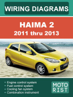 Haima 2 (Хайма 2). Электрооборудование и электросхемы. Модели с 2011 по 2013 год, оборудованные бензиновыми двигателями