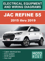 JAC Refine S5 (Як Рефайн С5). Электрооборудование и электросхемы. Модели с 2015 по 2019 год, оборудованные бензиновыми двигателями