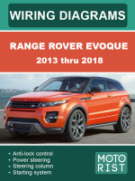 Range Rover Evoque (Рендж Ровер Эвок). Цветные электросхемы и электрооборудование. Модели с 2013 по 2018 год, оборудованные дизельными и бензиновыми двигателями