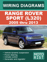 Range Rover Sport (Рендж Ровер Спорт). Цветные электросхемы. Модели c 2005 по 2013 год, оборудованные бензиновыми двигателями