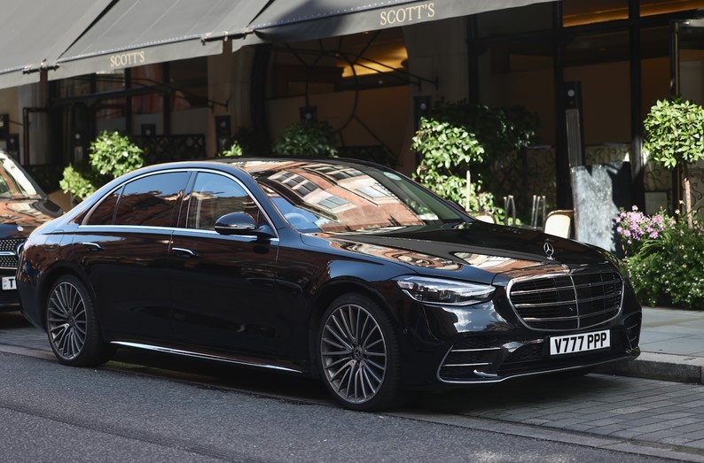 Limotak sedan parked on a London street