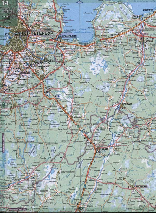 карта дорог ленинградской области